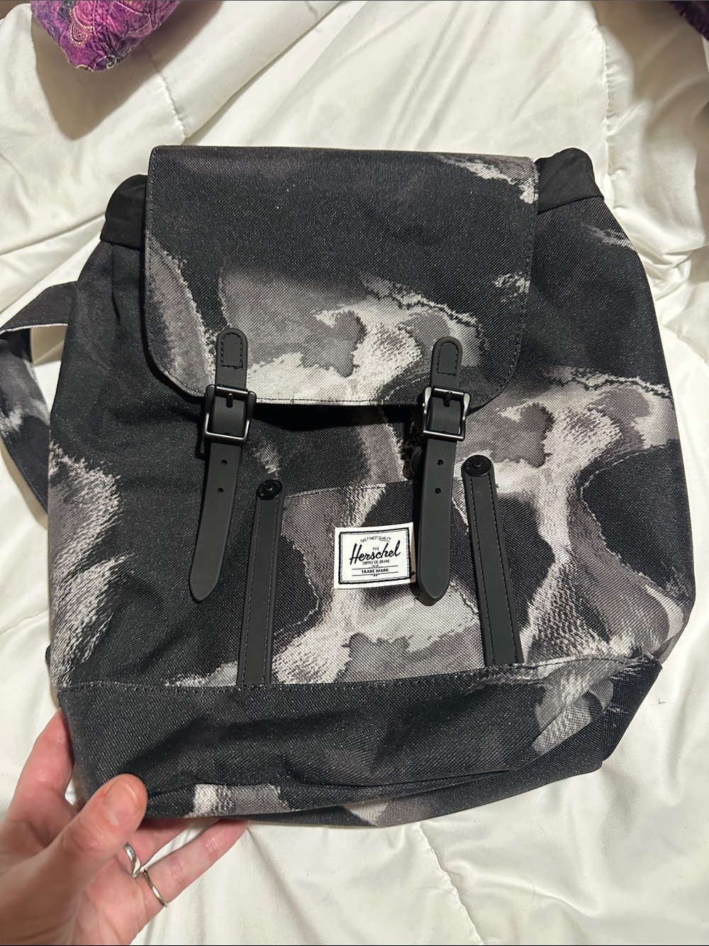 Herschel Supply Company Black & Gray Patterned Backpack